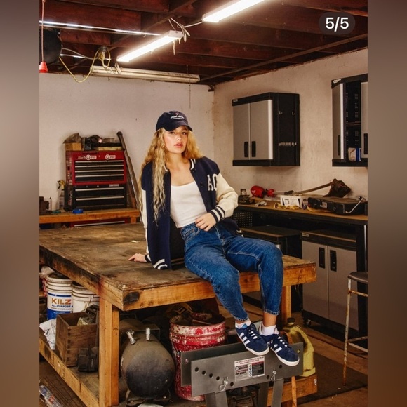 NWT Dress Forum Back to Basics Knitted Varsity Bomber Jacket - Picture 6 of 10